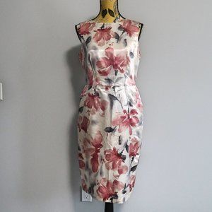 Jones New York Floral Print Satin Dress Size 8